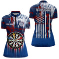 Dart American Blue Red Paint Dart Quarter-Zip Custom Patriotic Darts Dart YYD0038