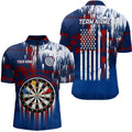 Dart American Blue Red Paint Dart Quarter-Zip Custom Patriotic Darts Dart YYD0038