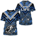 Personalized Bass Fishing, Bass Fishing Camouflage Abstract Gift | Blue YYD0040
