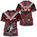 Personalized Bass Fishing, Bass Fishing Camouflage Abstract Gift | Red YYD0041