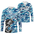 Bass Fishing Love Water Camouflage Customize And Women Personalized Fishing Gift | Blue YYD0049