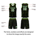 Custom Black Green Basketball Jersey Uniform Suit Printed Your Logo Name Number