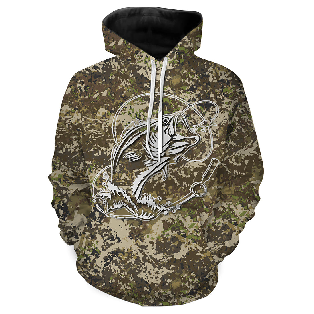 Bass fishing camo all over print personalized gift TATS66