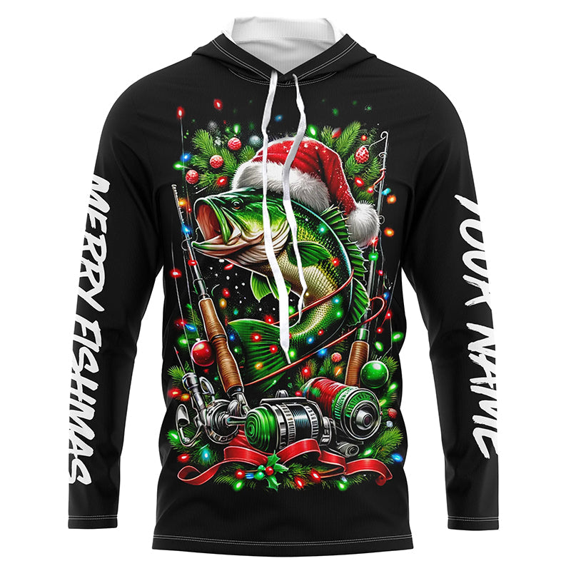 Merry Fishmas UV Protection Bass Fishing For Fisherman A57