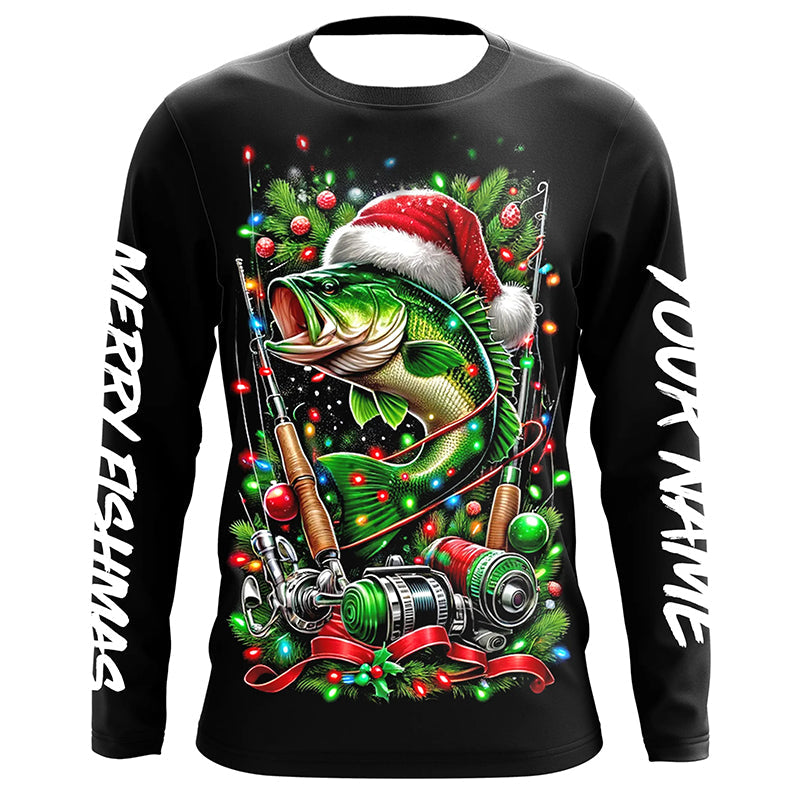 Merry Fishmas UV Protection Bass Fishing For Fisherman A57