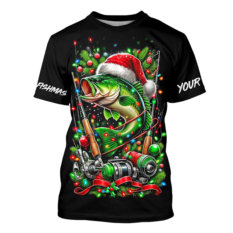 Merry Fishmas UV Protection Bass Fishing For Fisherman A57