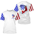 Custom Name Bass Fishing US Flag Performance Fishing, Bass Fishing TATS211