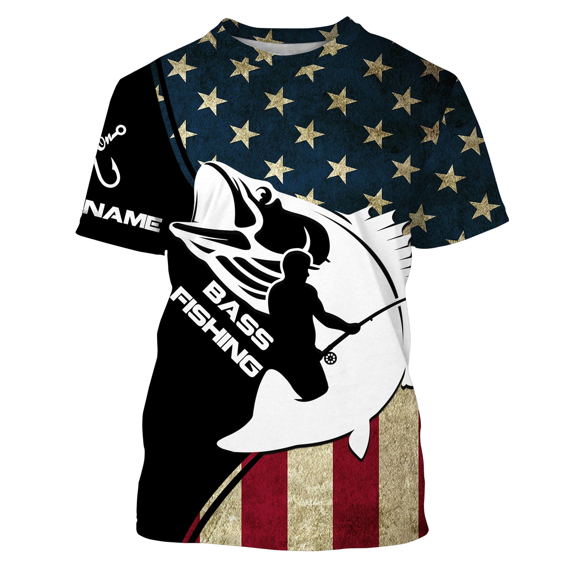 Sailfish fishing 3D American flag patriot UV protection quick dry Customize name long sleeves UPF 30+ personalized gift tshirt saltwater fishing apparel