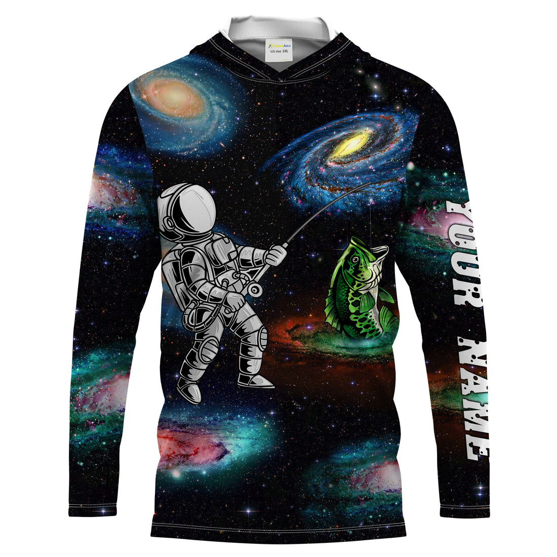 Astronauts galaxy bass fishing custom name UV protection fishing gifts TATS202
