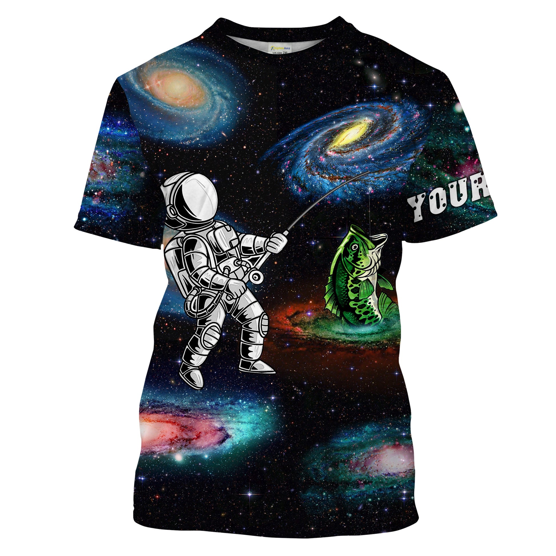Astronauts galaxy bass fishing custom name UV protection fishing gifts TATS202