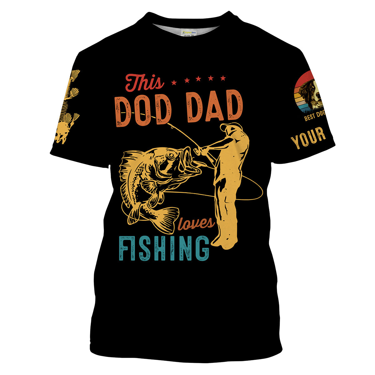 This dog dad loves fishing customize name and dog's photo UV Long Sleeve Fishing UPF 30+ TATS204