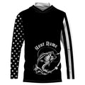 Custom Name Bass Fishing US Flag Performance Fishing, Bass Fishing