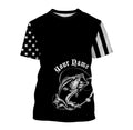 Custom Name Bass Fishing US Flag Performance Fishing, Bass Fishing
