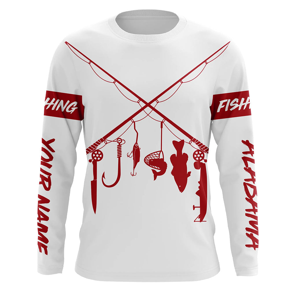 Personalized Alabama fishing rod flag UV protection custom name fishing A70