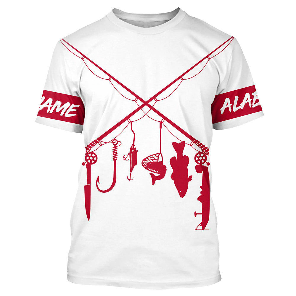 Personalized Alabama fishing rod flag UV protection custom name fishing A70