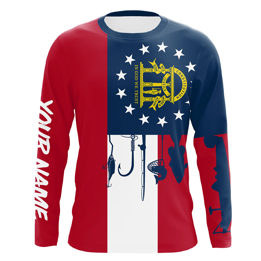 Georgia flag UV protection fishing fishing for fisherman A37