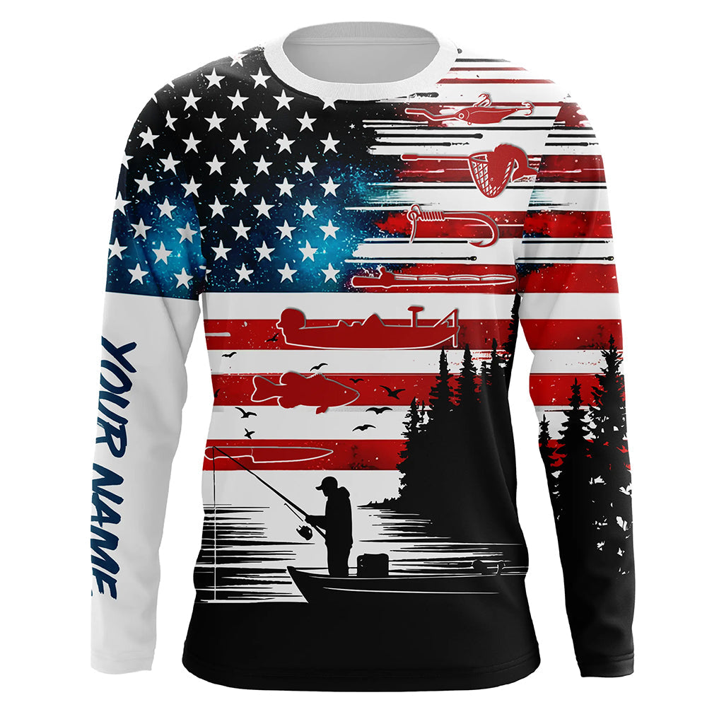 USA flag long sleeve fishing UV protection personalized fishing A71