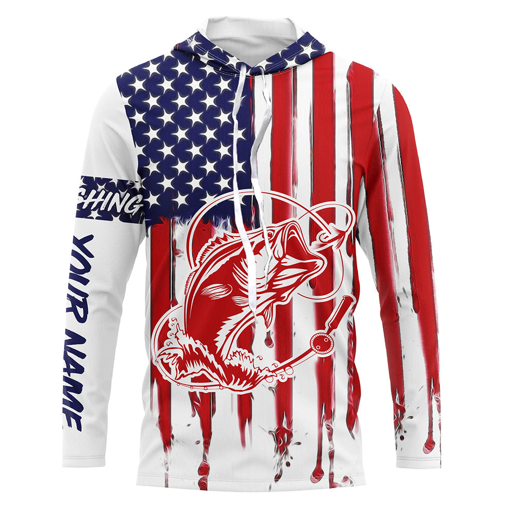 Fly fishing for Bass American flag UV protection fishing for fisherman A41