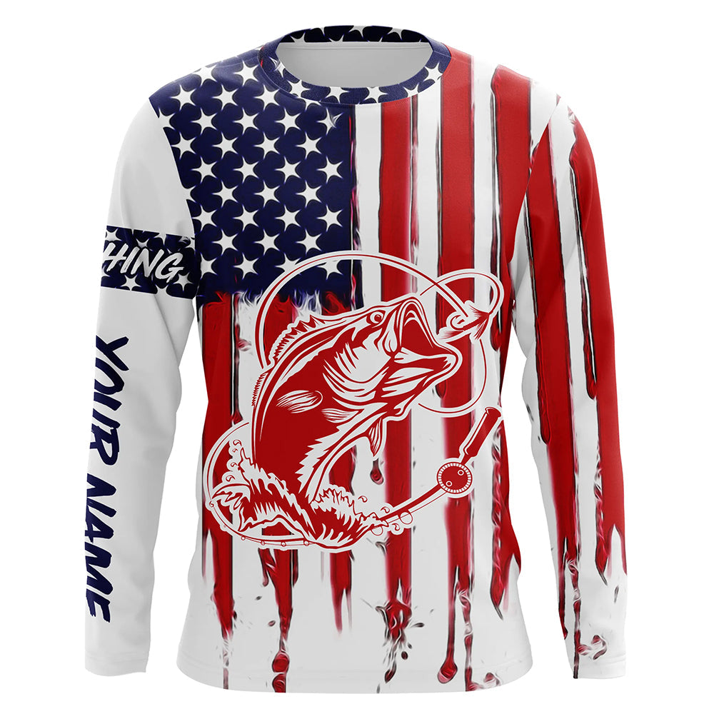Fly fishing for Bass American flag UV protection fishing for fisherman A41