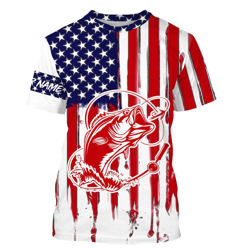 Fly fishing for Bass American flag UV protection fishing for fisherman A41