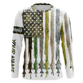 American flag with various types of Bass fish scales UV protection fishing A20