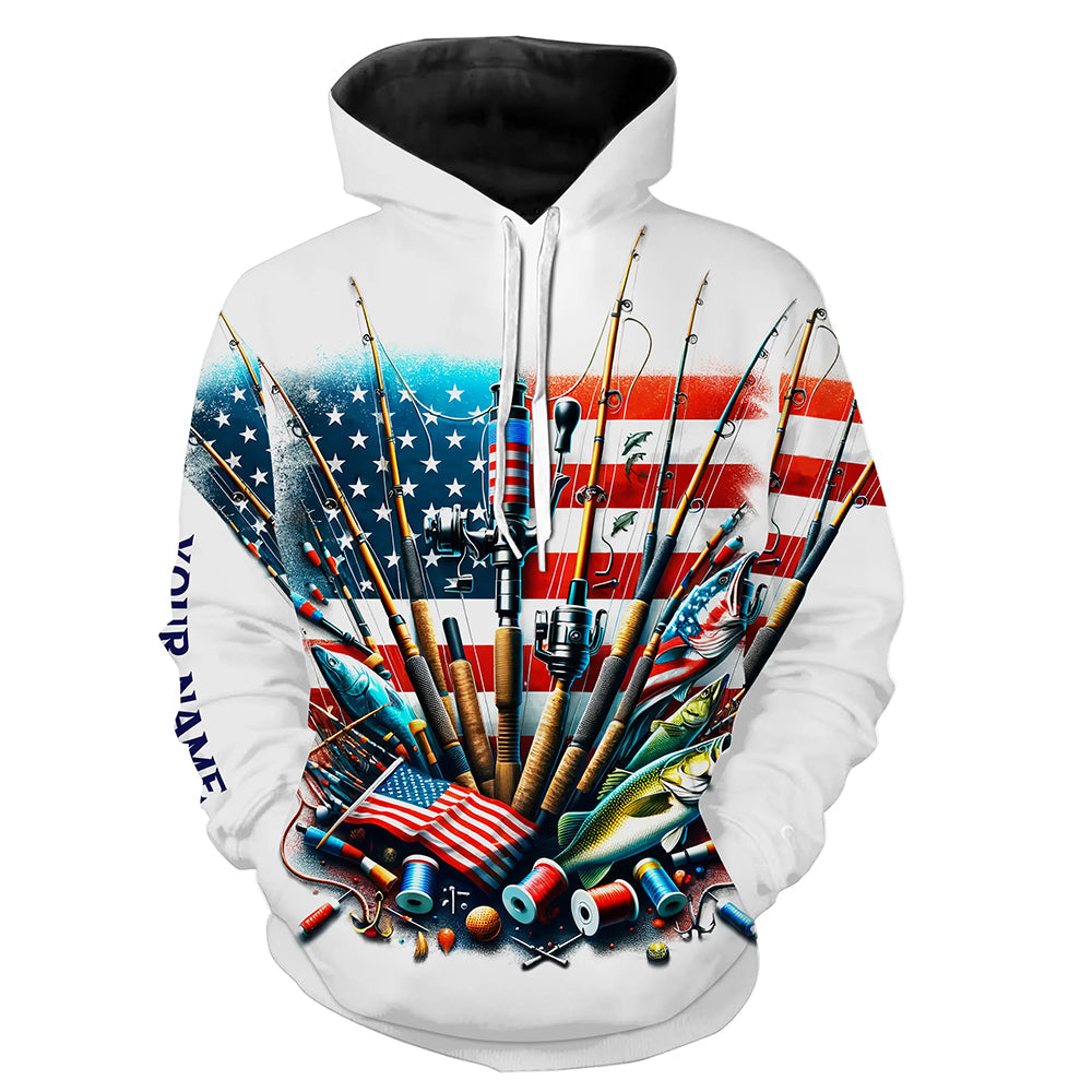 American Flag UV Protection Fishing For Fisherman Fishing A51