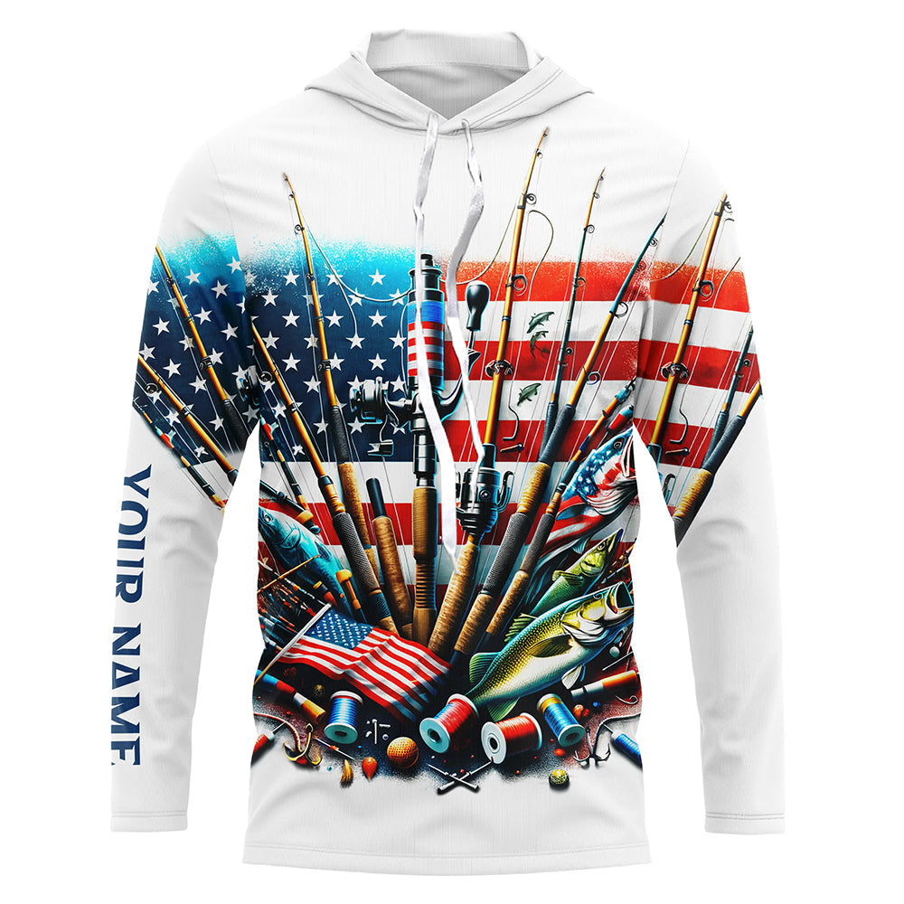 American Flag UV Protection Fishing For Fisherman Fishing A51