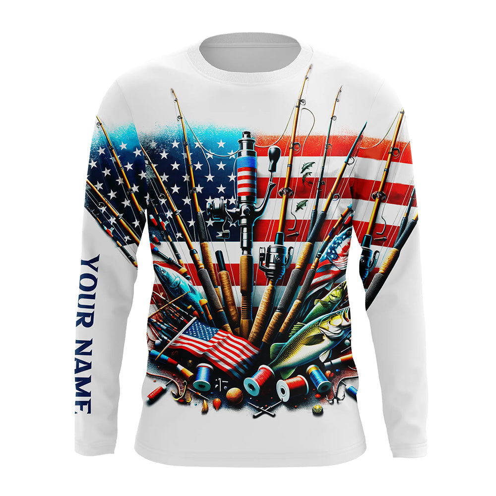 American Flag UV Protection Fishing For Fisherman Fishing A51