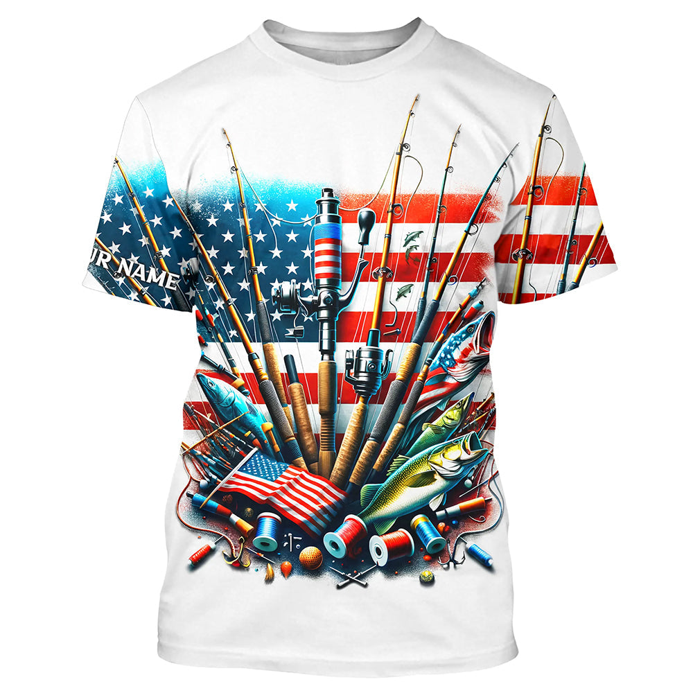 American Flag UV Protection Fishing For Fisherman Fishing A51
