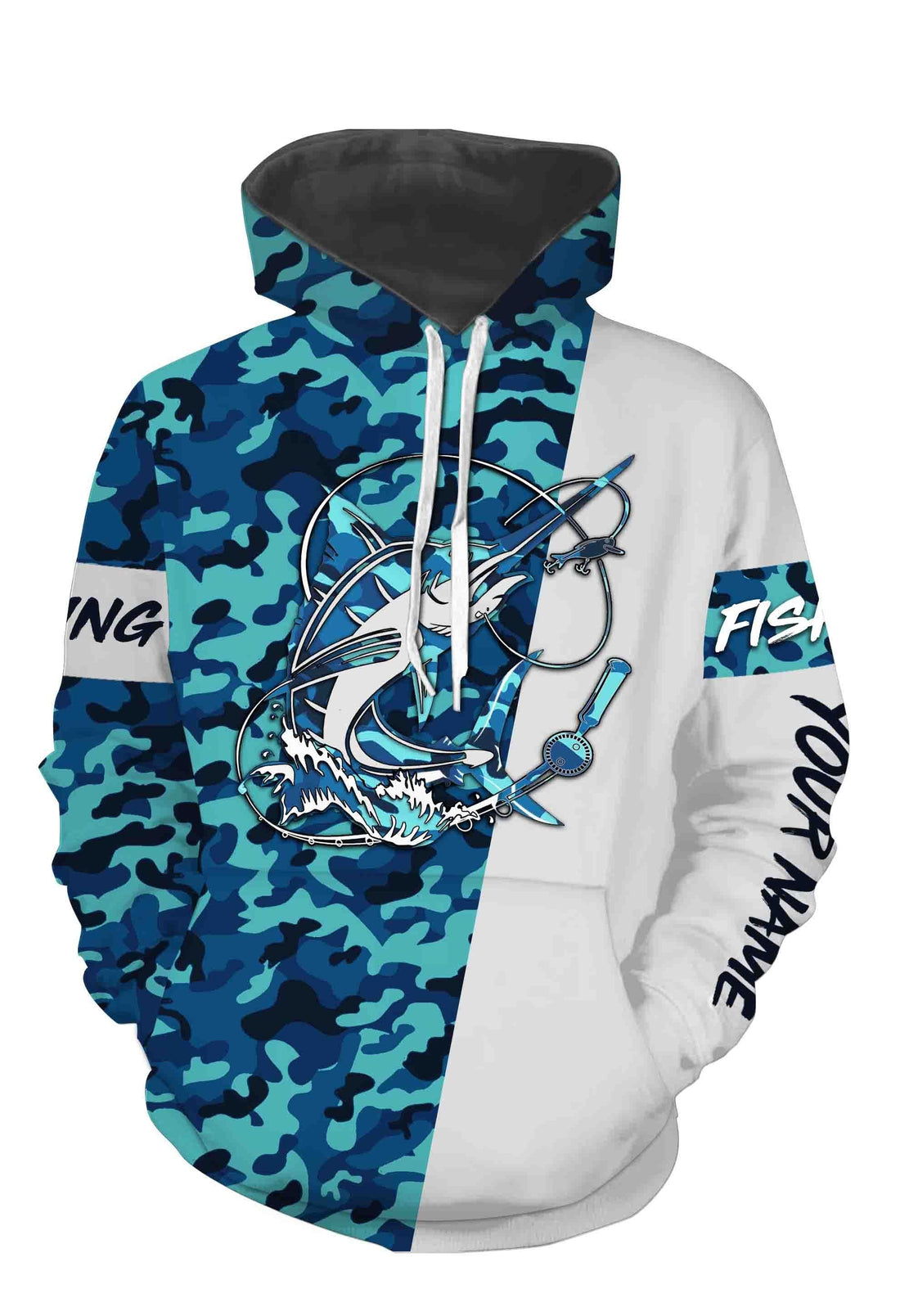 Swordfish Fishing Sea Camo Custom Name Full Printing Personalized Gift TATS114