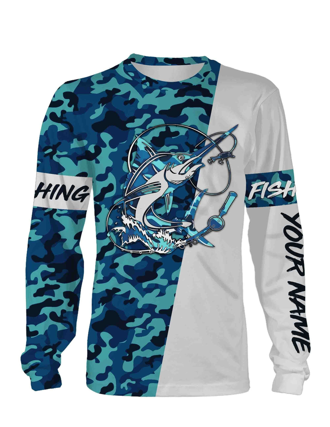 Swordfish Fishing Sea Camo Custom Name Full Printing Personalized Gift TATS114