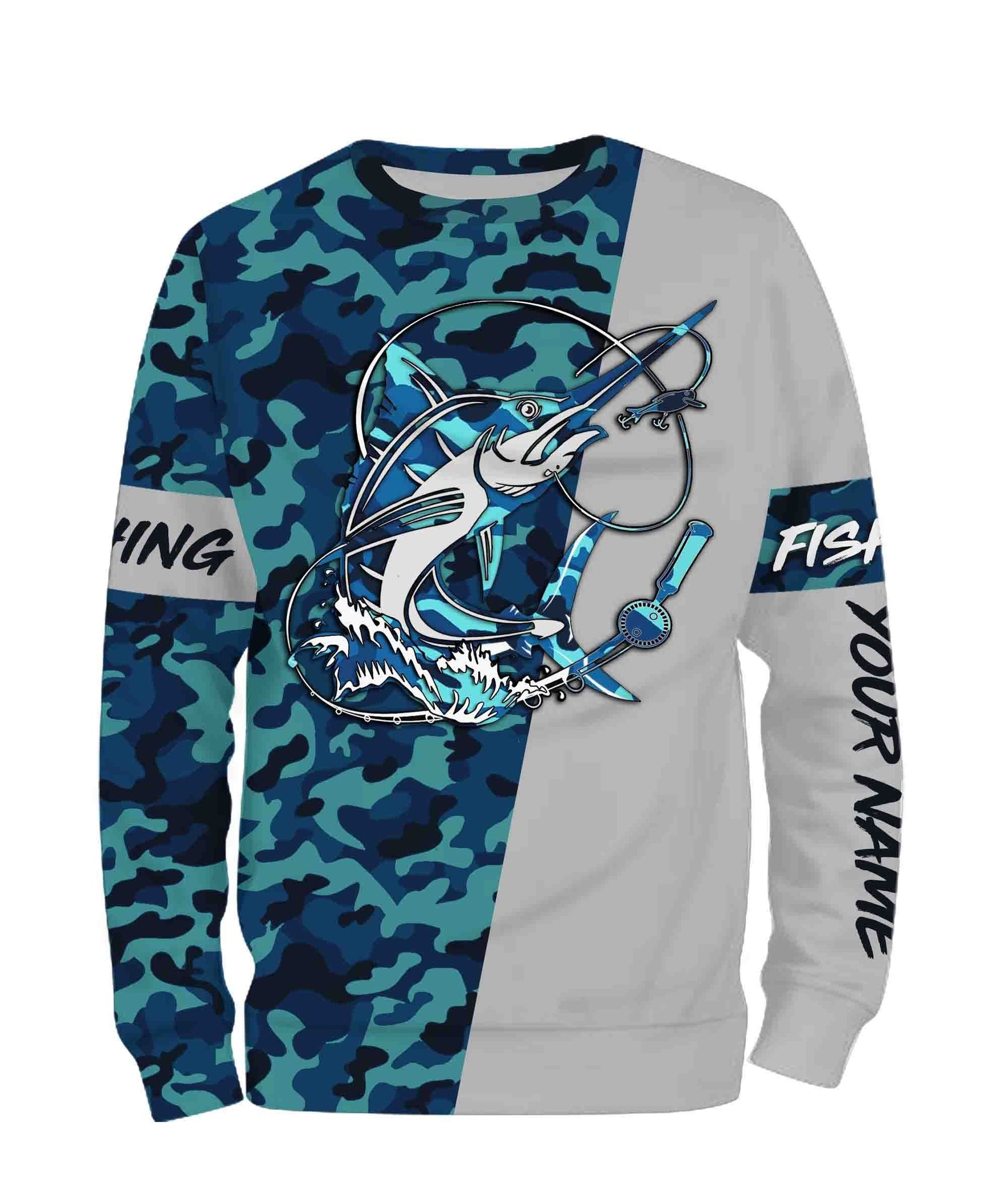 Swordfish Fishing Sea Camo Custom Name Full Printing Personalized Gift TATS114