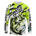 Personalized Largemouth Bass Fishing, Bass Fishing Camo Long Sleeve Fishing | Green