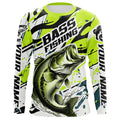 Personalized Largemouth Bass Fishing, Bass Fishing Camo Long Sleeve Fishing | Green