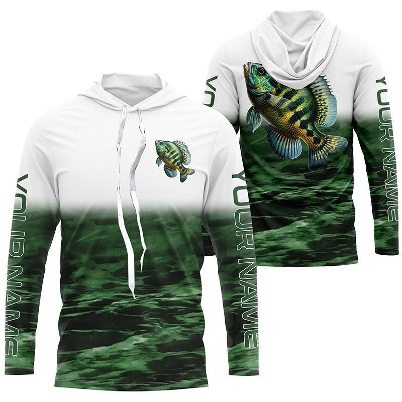 Bluegill Fishing Custom Long Sleeve Tournament, Performance Bluegill Fishing | Green