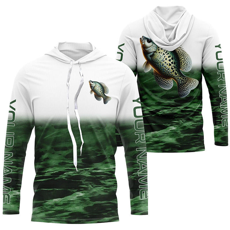 Crappie Fishing Custom Long Sleeve Tournament, Performance Crappie Fishing | Green