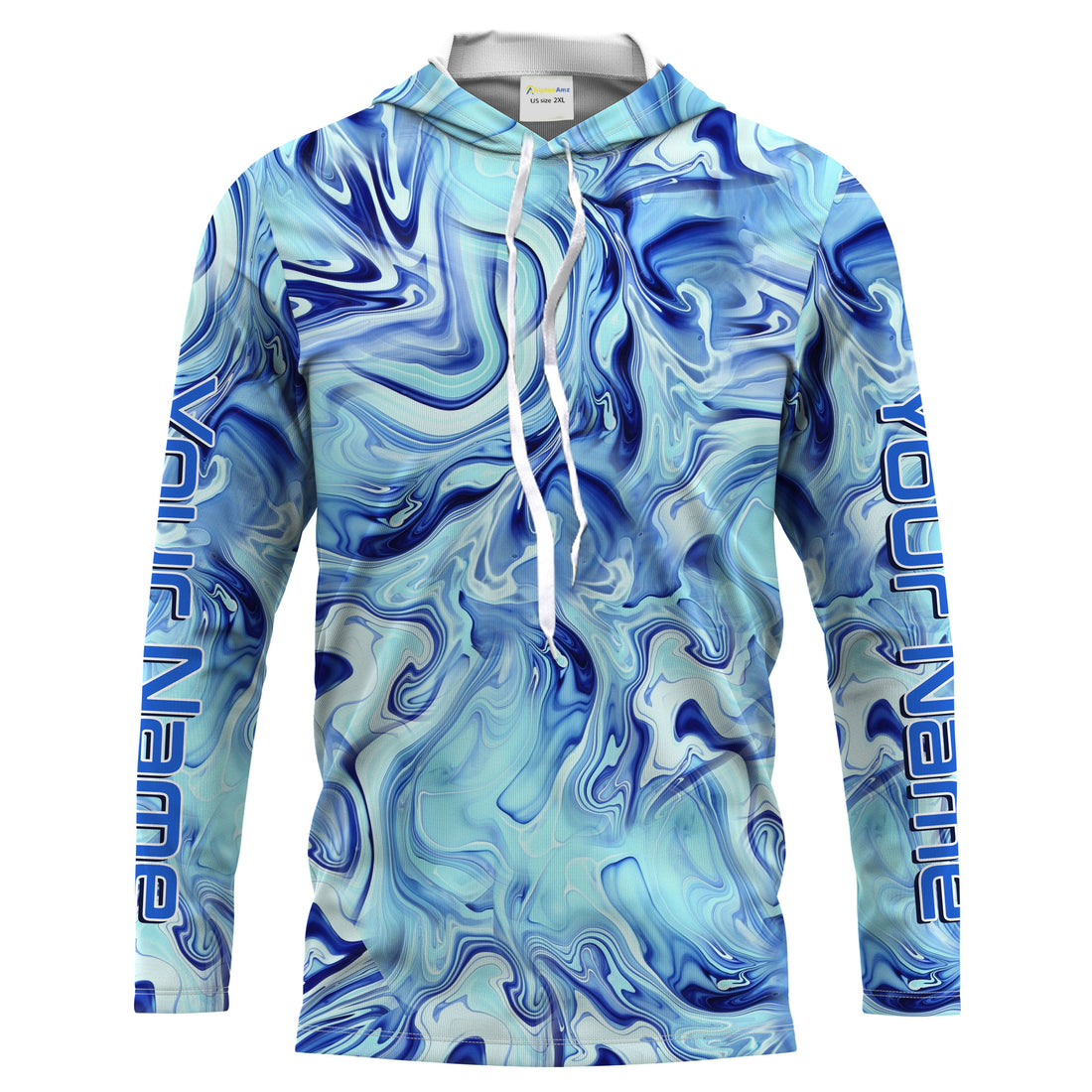 Custom Saltwater Long sleeve Fishing UV Protection, Sea wave camo Fishing