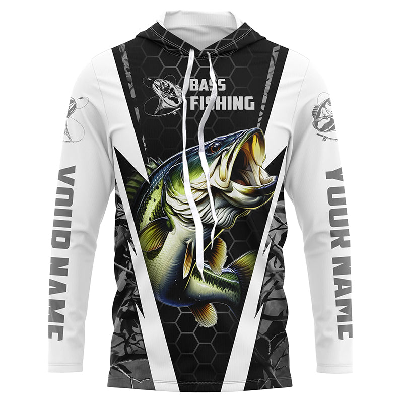 Personalized Bass Fishing, Bass Fishing Long Sleeve Fishing tournament | gray camo