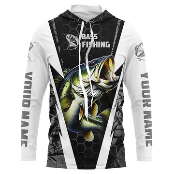Personalized Bass Fishing, Bass Fishing Long Sleeve Fishing tournament | gray camo