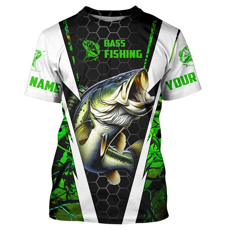 Personalized Bass Fishing, Bass Fishing Long Sleeve Fishing tournament | green camo