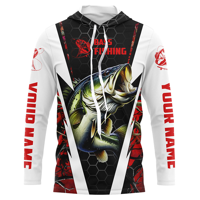 Personalized Bass Fishing, Bass Fishing Long Sleeve Fishing tournament | red camo