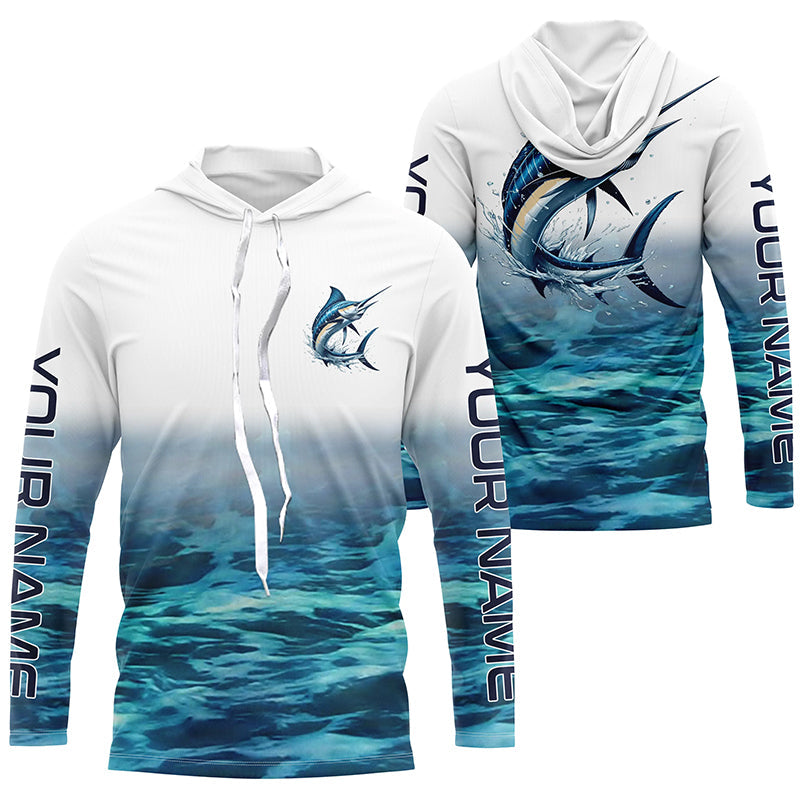 Marlin Fishing Custom Long Sleeve Performance Fishing, Marlin Saltwater Fishing