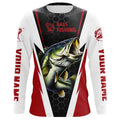 Custom Largemouth Bass Fishing, Bass Tournament Long Sleeve Fishing | Firebrick Red