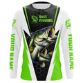 Custom Largemouth Bass Fishing, Bass Tournament Long Sleeve Fishing | Green