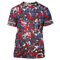 Red, White Blue Camo Custom Long Sleeve Performance Fishing, Patriotic Fishing