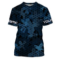 Dark blue camo Custom UV Long Sleeve performance Fishing, camouflage Fishing apparel