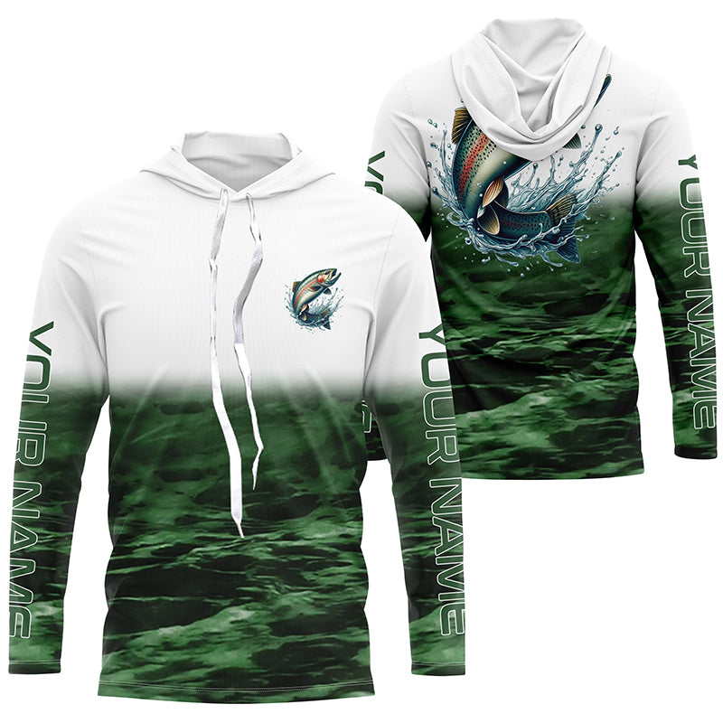 Rainbow Trout Fishing Custom Long Sleeve Tournament Fishing, Trout Fly Fishing | Blue