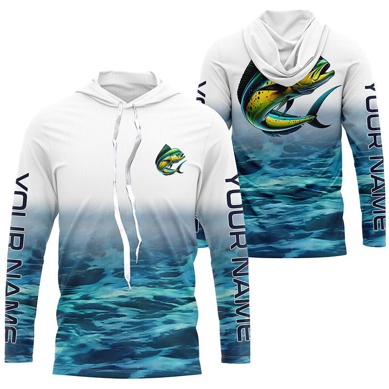 Mahi Mahi Fishing Custom Long Sleeve Performance Fishing, Mahimahi Saltwater Fishing
