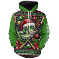 Christmas Bass Fishing, Largemouth Bass Full Printing Ugly Sweater Pattern Gifts