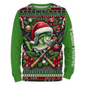 Christmas Bass Fishing, Largemouth Bass Full Printing Ugly Sweater Pattern Gifts